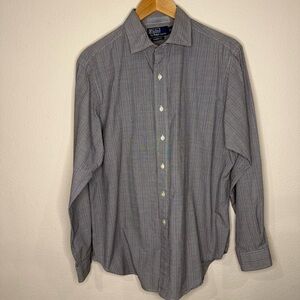 Polo Ralph Lauren Classic Fit Button Up Shirt Grey Purple Check Men’s Size Large